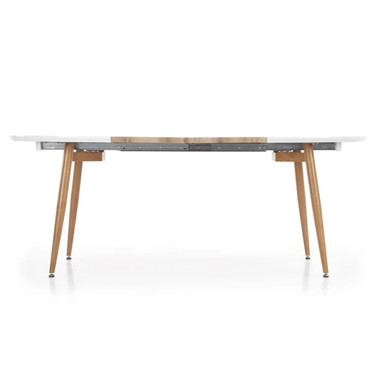 Tavolo 120/200cm ovale allungabile bianco rovere miele Papiro Gihome®