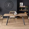 Tavolo 140/180cm rettangolare allungabile noce miele nero Meja