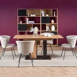 Tavolo 130/175cm rettangolare allungabile rovere nero Piave