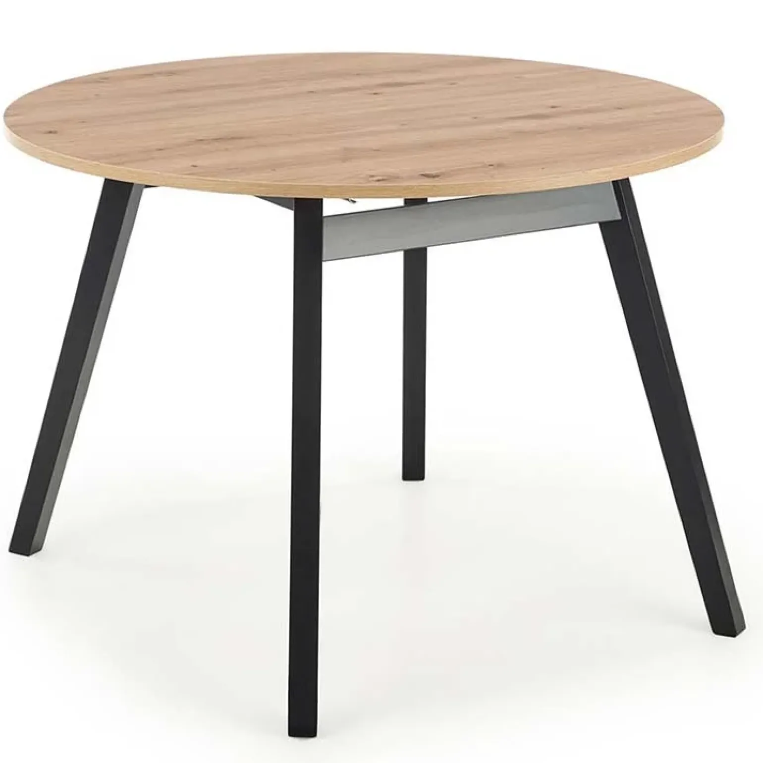 Tavolo 102/142cm rotondo allungabile moderno rovere nero Medina