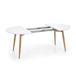 Tavolo 120/200cm rotondo ovale bianco rovere sanremo Papiro Gihome®