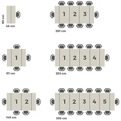Tavolo consolle allungabile 50-300cm bianco opaco Zenzero