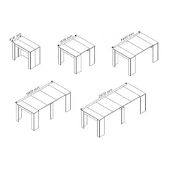 Tavolo consolle allungabile 51/237cm bianco lucido Asia Gihome®