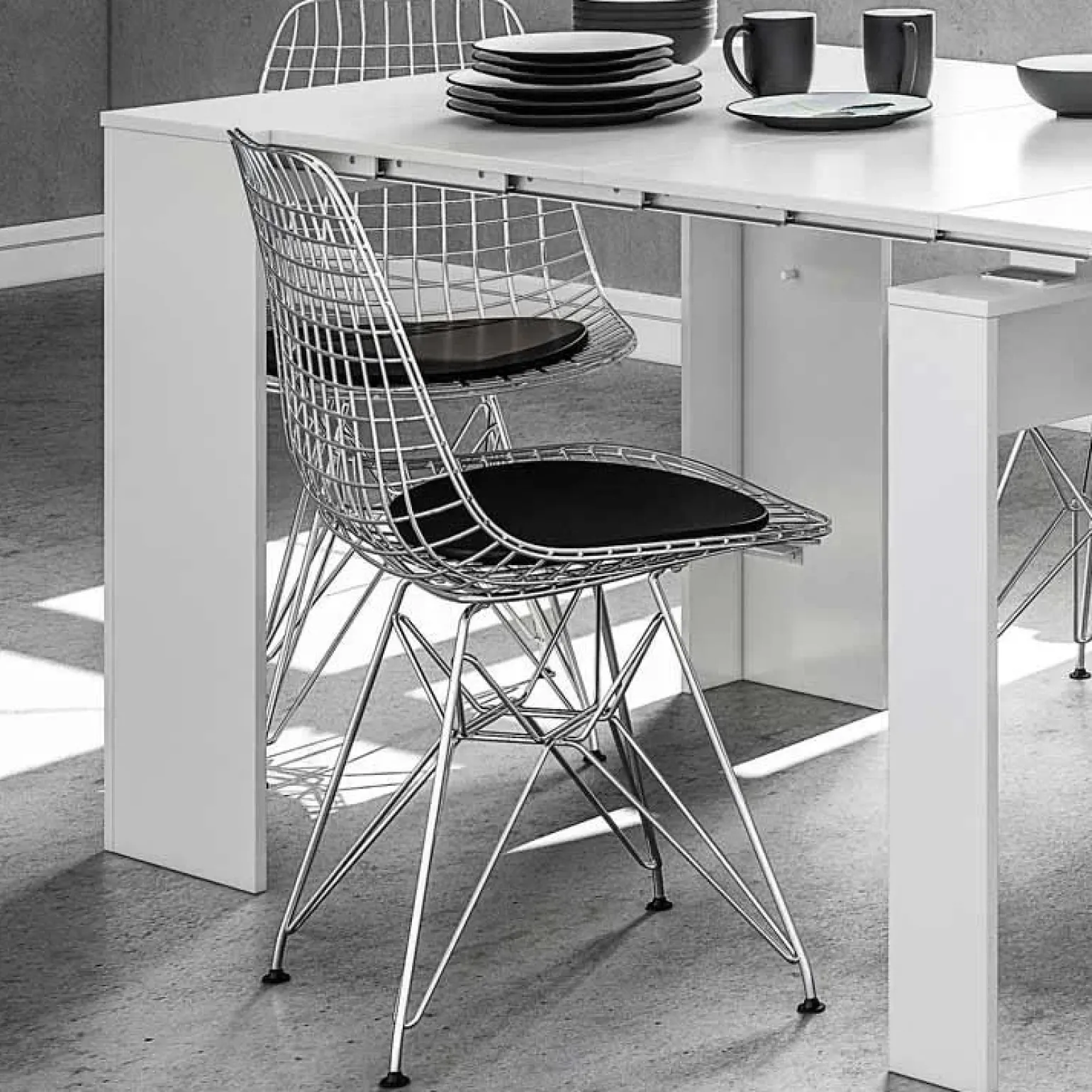 Tavolo consolle allungabile 51/237cm bianco lucido Asia Gihome®