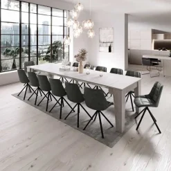 Tavolo consolle allungabile 54-306x90 cm bianco frassino Grace Gihome®