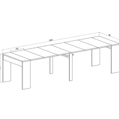 Tavolo consolle moderno allungabile 50/302cm bianco opaco Mely