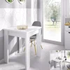Tavolo da cucina allungabile 67-134x67cm in legno bianco Koke