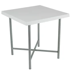 Tavolo da giardino esterno bar dehors quadrato 75x75cm polipropilene bianco Alvaro