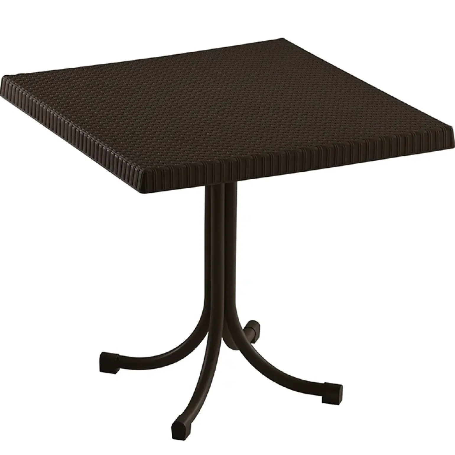 Tavolo da giardino esterno bar dehors quadrato 80x80cm polipropilene effetto rattan marrone Ivo