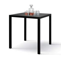 Tavolo da giardino 70x70 cm impilabile metallo grigio antracite Atlantis