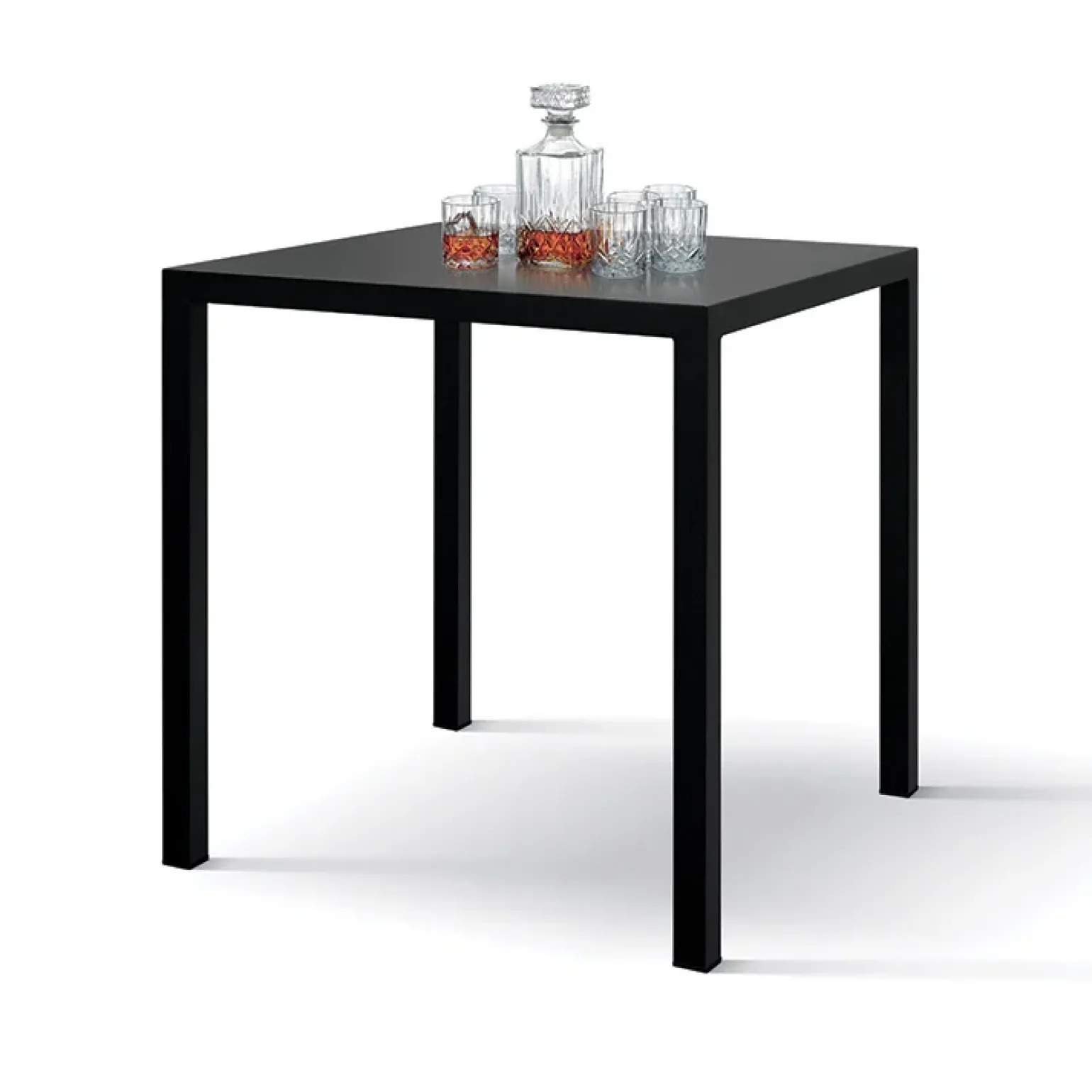 Tavolo da giardino 70x70 cm impilabile metallo grigio antracite Atlantis