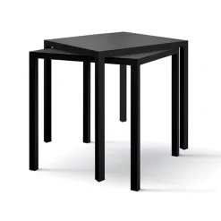 Tavolo da giardino 70x70 cm impilabile metallo grigio antracite Atlantis