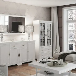 Tavolo da pranzo allungabile 160/203cm shabby bianco frassinato Kelly