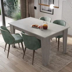 Tavolo da pranzo allungabile 140/200 cm moderno cemento Orbis