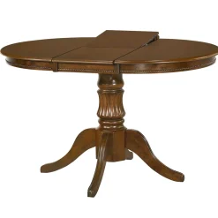 Tavolo da pranzo allungabile rotondo 90/124cm noce scuro Circle