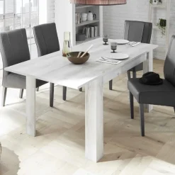 Tavolo da pranzo allungabile moderno 137/185cm pino bianco Florena