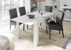 Tavolo da pranzo allungabile moderno 137/185cm pino bianco Florena