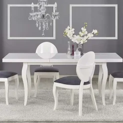 Tavolo da pranzo allungabile moderno 160/240cm bianco Lovoon