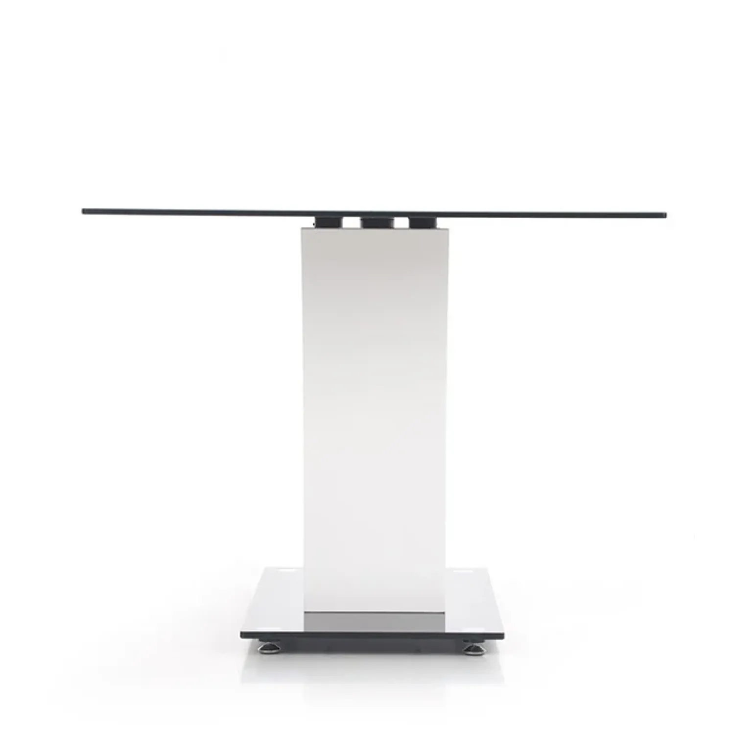 Tavolo da pranzo in vetro moderno 150x90cm bianco nero Ninfea