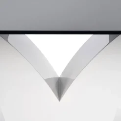 Tavolo da pranzo in vetro moderno 150x90cm bianco nero Ninfea