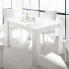 Tavolo da pranzo moderno rettangolare 180x90cm bianco opaco Halston