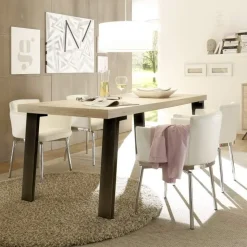 Tavolo da pranzo rettangolare moderno 165x88cm rovere sherwood Juvena