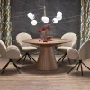 Tavolo da pranzo rotondo 136x78cm noce scuro Thor