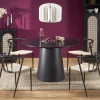 Tavolo da pranzo rotondo 120x77cm nero Igino
