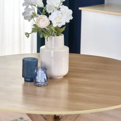 Tavolo da pranzo rotondo moderno 120x120cm rovere naturale Corinto