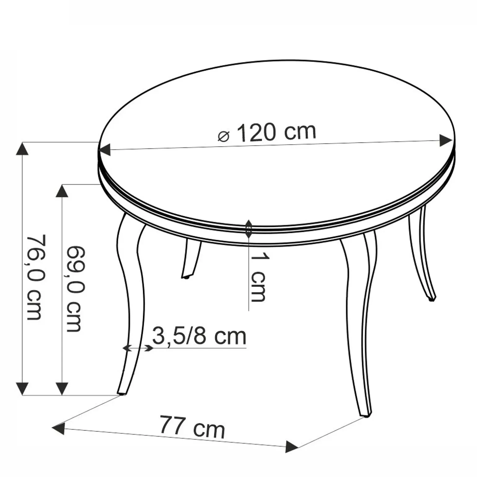 Tavolo da pranzo rotondo 120cm vetro nero cromato oro Selim