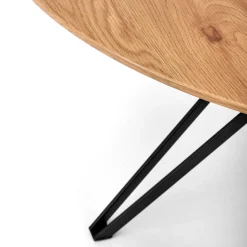 Tavolo da pranzo rotondo 120x120cm rovere dorato nero Margherita Gihome®
