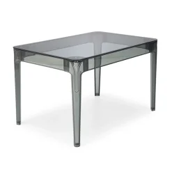 Tavolo da pranzo trasparente moderno 120x80cm fumé Naked