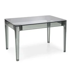 Tavolo da pranzo trasparente moderno 120x80cm fumé Naked