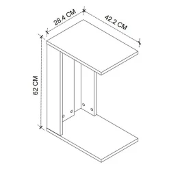 Tavolo da salotto con ruote 42x62cm antracite rovere Devon