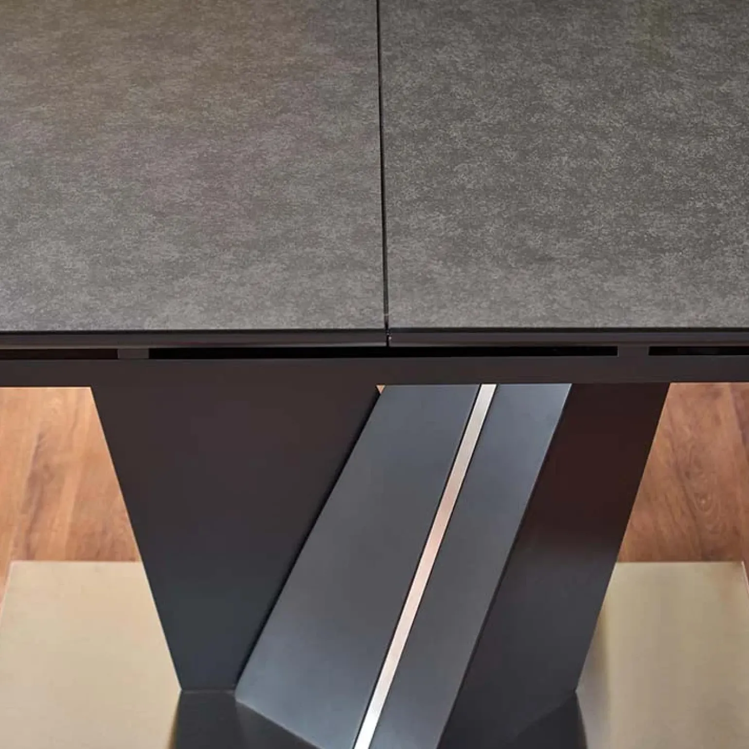 Tavolo in vetro allungabile moderno 160/200cm grigio scuro Curtis