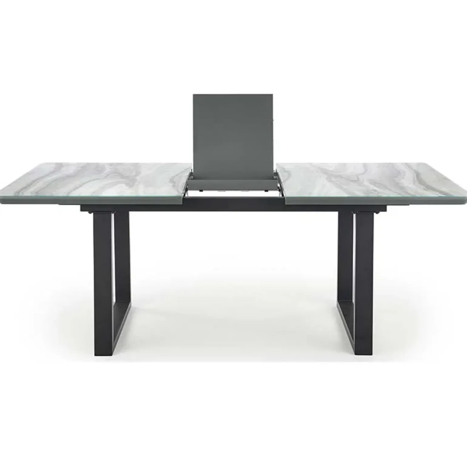 Tavolo in vetro 160/200cm allungabile marmo bianco grigio Jeff