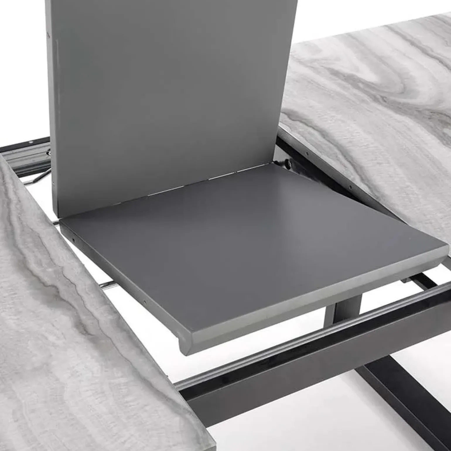 Tavolo in vetro 160/200cm allungabile marmo bianco grigio Jeff