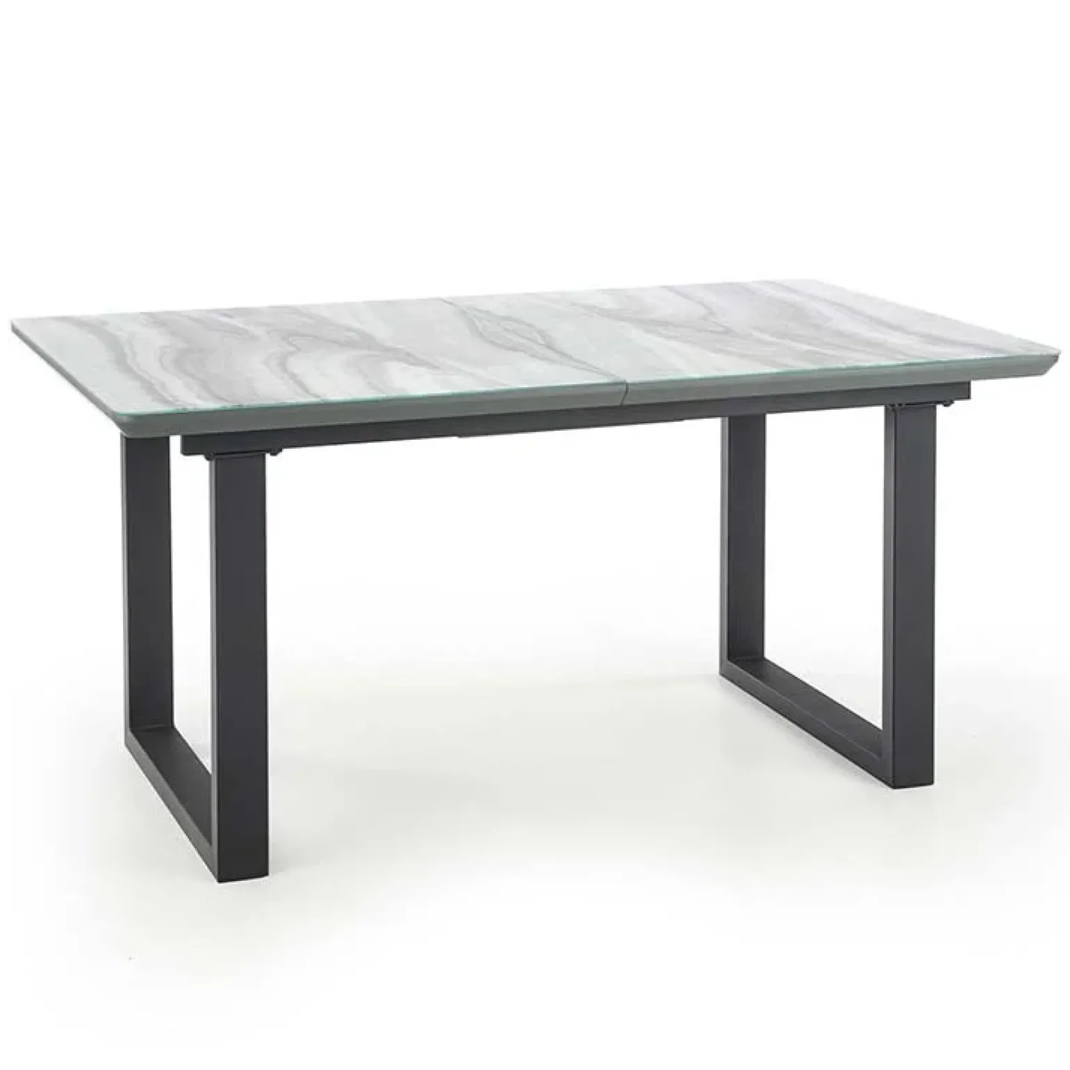 Tavolo in vetro 160/200cm allungabile marmo bianco grigio Jeff