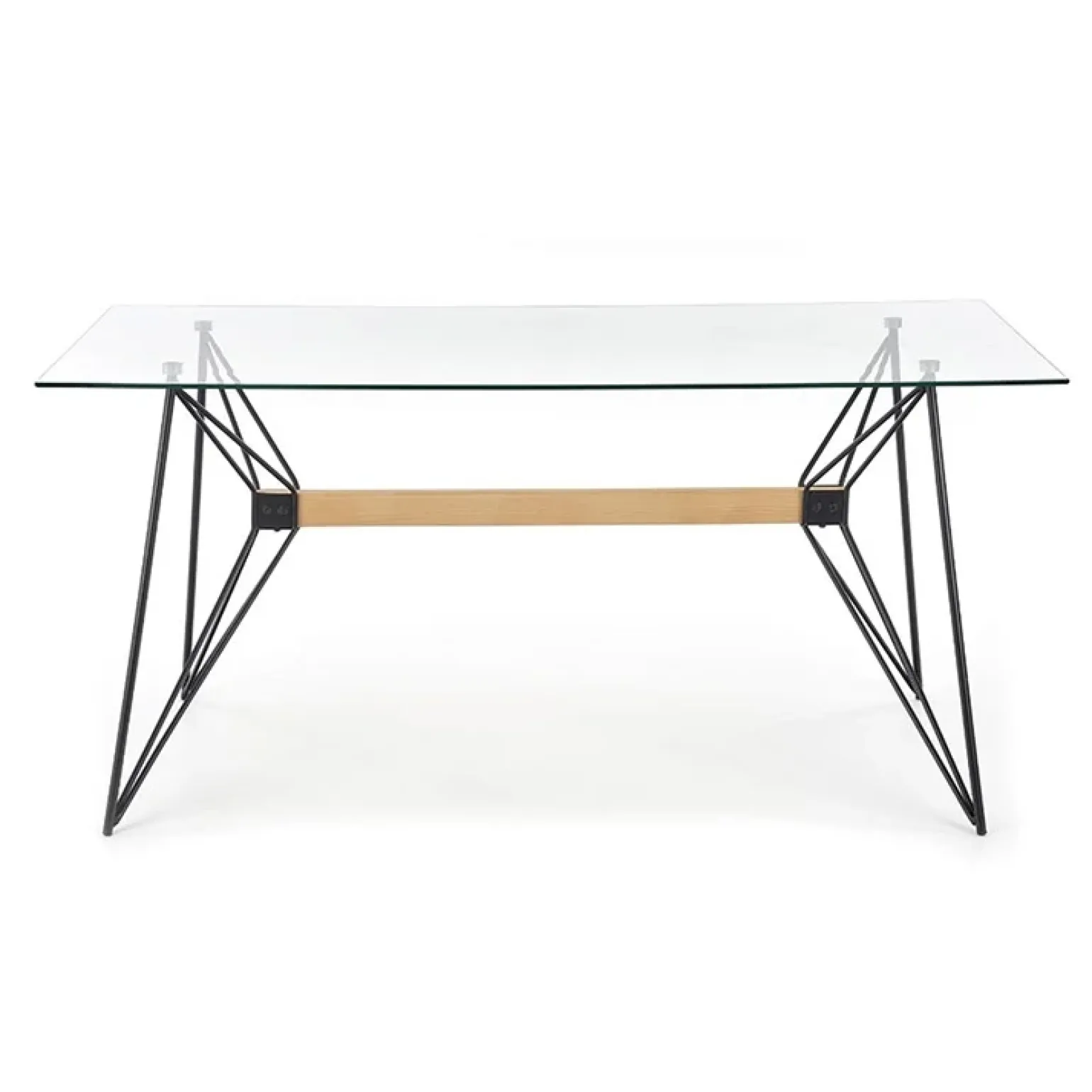 Tavolo in vetro 160x80cm acciaio nero Acer Gihome®