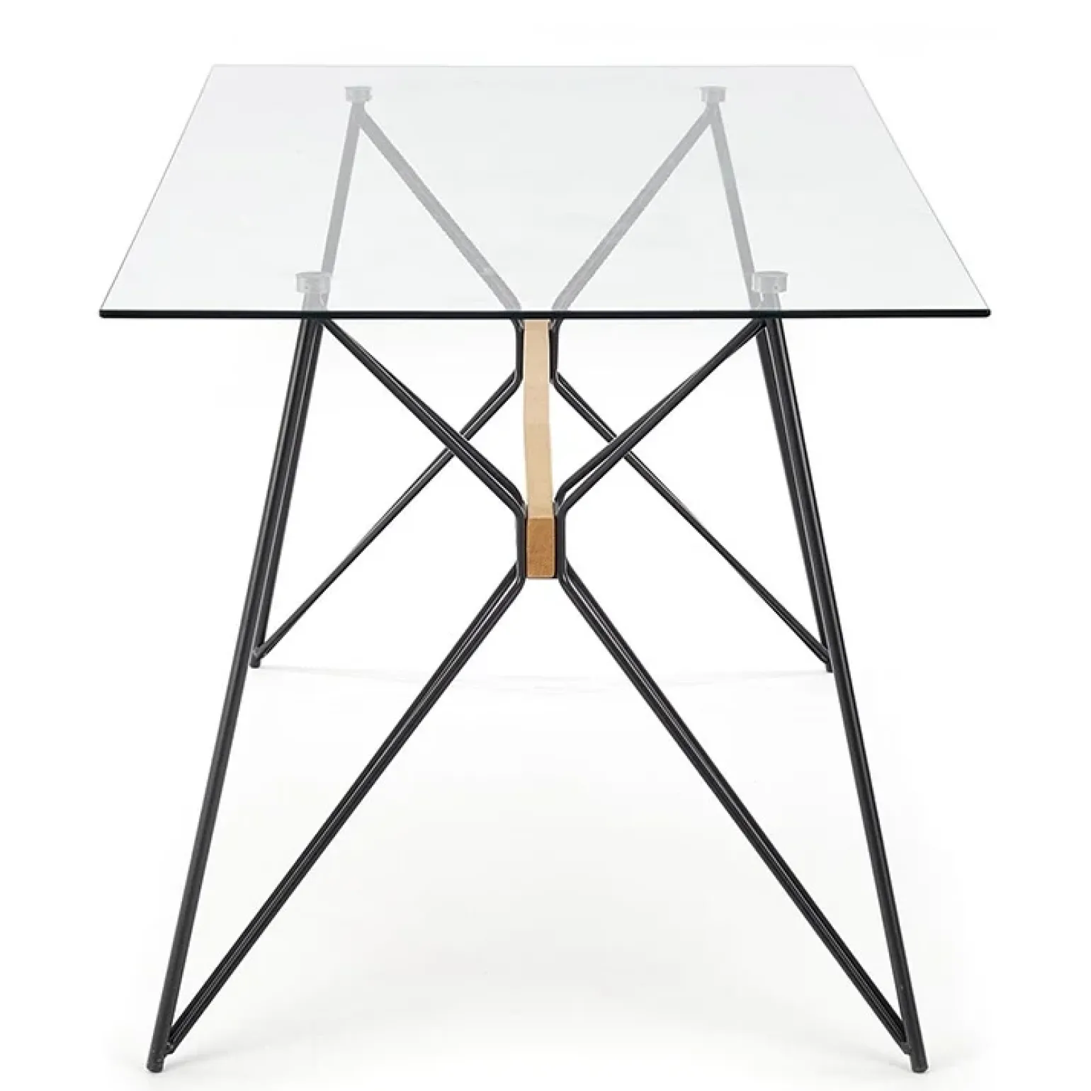 Tavolo in vetro 160x80cm acciaio nero Acer Gihome®