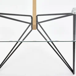 Tavolo in vetro 160x80cm acciaio nero Acer Gihome®