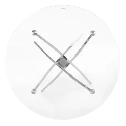 Tavolo in vetro 100x100cm rotondo da pranzo acciaio cromato Minerva Gihome®
