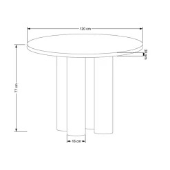 Tavolo moderno rotondo 120/77cm rovere Canberra