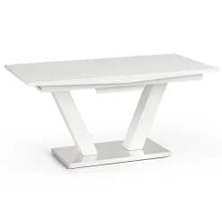 Tavolo rettangolare allungabile 160/200cm bianco acciaio Sfinge