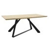 Tavolo rettangolare soggiorno industrial 180x90cm rovere nero Pelago