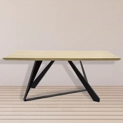 Tavolo rettangolare soggiorno industrial 180x90cm rovere nero Pelago