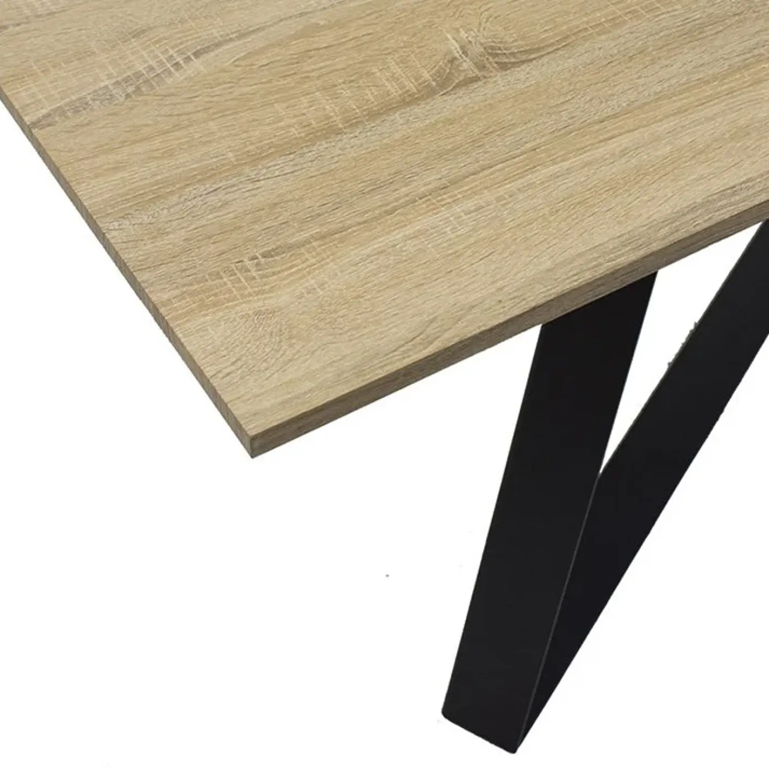 Tavolo rettangolare soggiorno industrial 180x90cm rovere nero Pelago