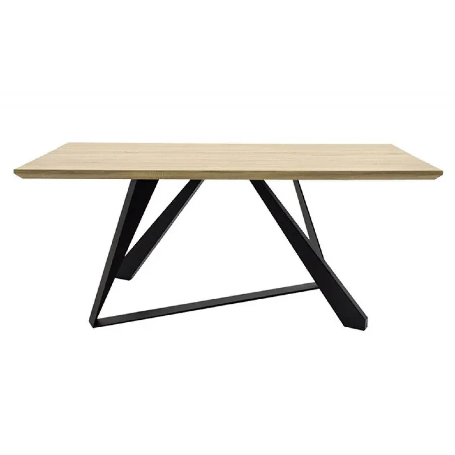 Tavolo rettangolare soggiorno industrial 180x90cm rovere nero Pelago
