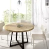 Tavolo rotondo 120cm legno rovere e gambe nere Redondo
