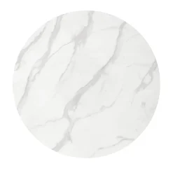Tavolo rotondo da sala 90x75cm marmo bianco effetto oro Rosselli